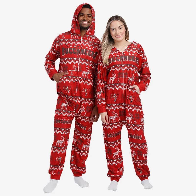 Tampa Bay Buccaneers Ugly Pattern One Piece Pajamas