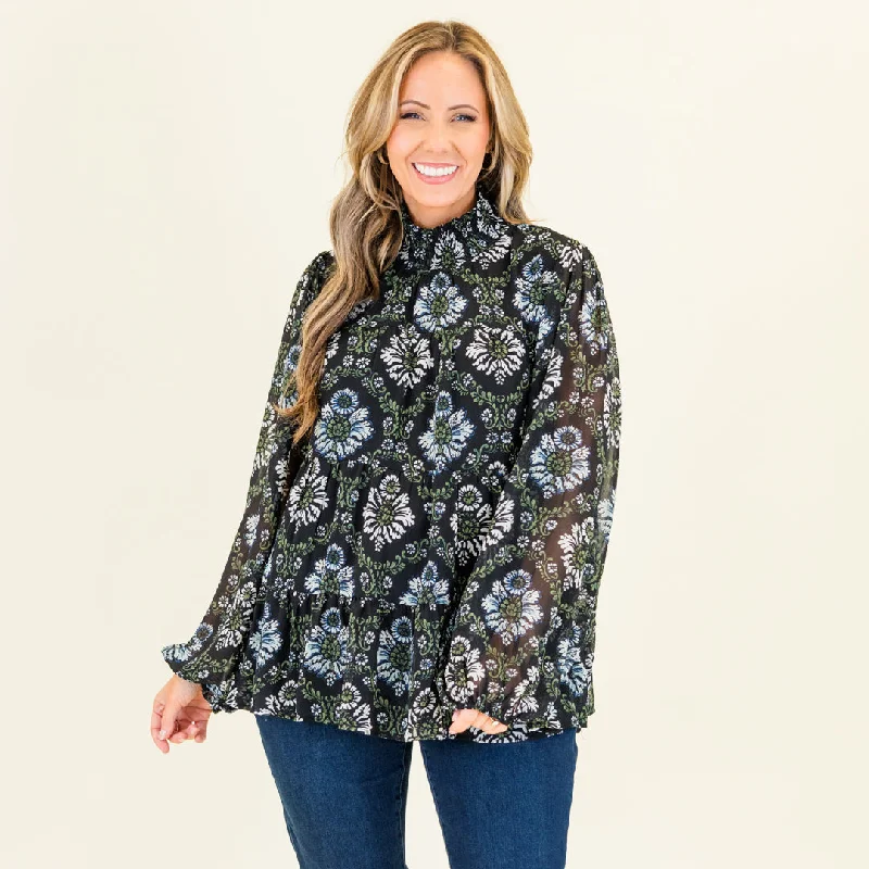 Mosaic Harmony Top, Black