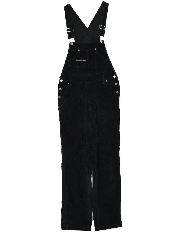 Black Corduroy Dungarees - W36 L29